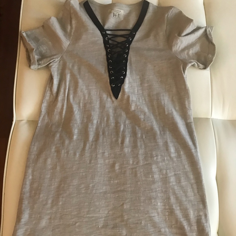 Lace up mini dress